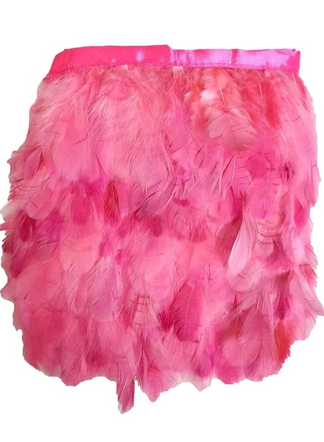 PREMDAS LACES Premdas lace Natural Dyed Feathers Lace (2-4 Inch) for Sarees, Suits, Blouses, Dupattas, Gowns and Lehengas - 9miter (Pink) - Image 1